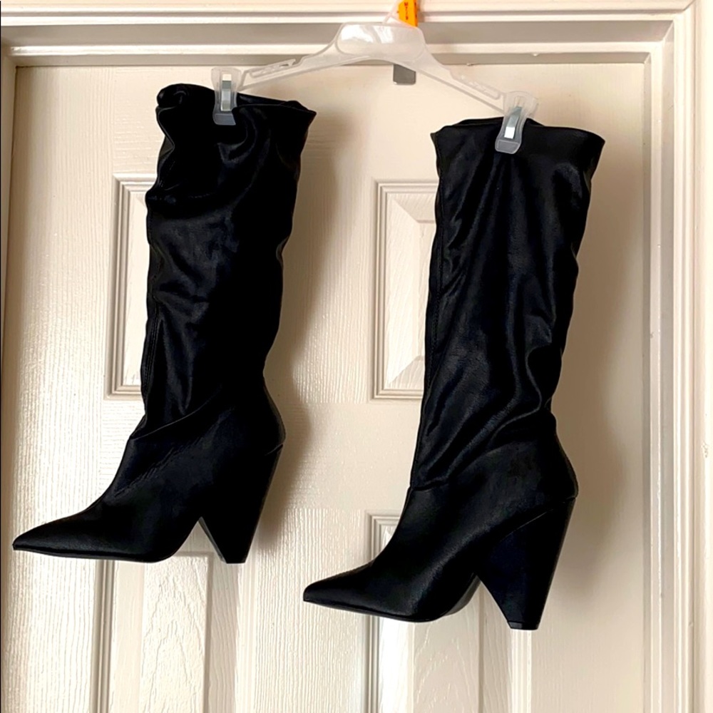 Black Wedge Boots